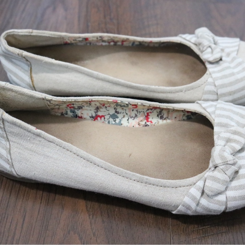 Maurices Beige Striped Women's Flats